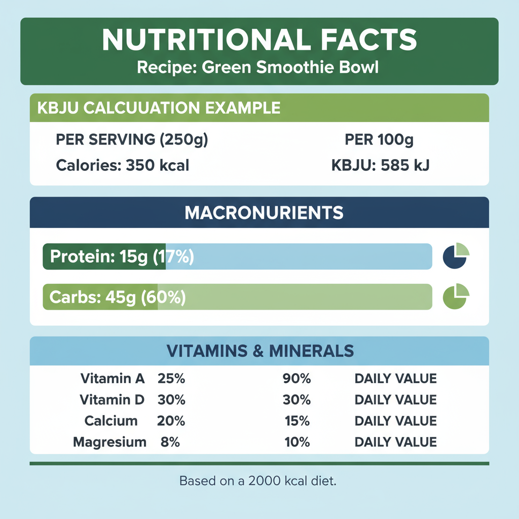 Пример автоматического расчета КБЖУ в генераторе рецептов
